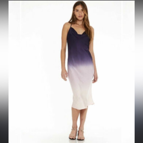 Young Fabulous & Broke Purple and Cream Gradient Midi Dress - Picture 2 of 8